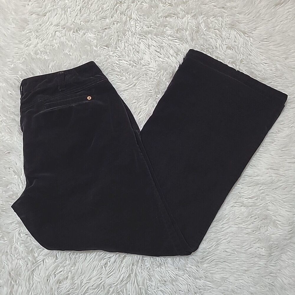 Sitwell Velvet Pants Jeans Womens Size 10 Wide Leg Bootcut Mid Rise Velour Black